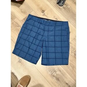 Oneill Hybrid Shorts Mens 40 Hyperdry Flat Front Stretch Nylon Chino Board Blue